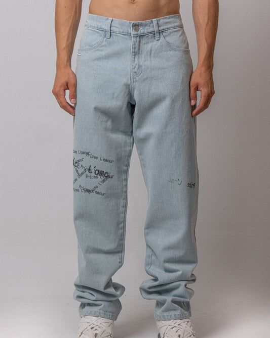 BLEACHED LOGO JEANS